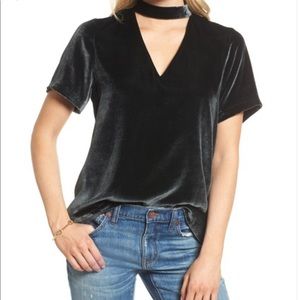 Madewell Choker Collar Velvet Tee